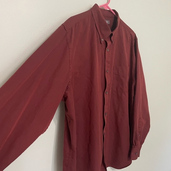 croft & barrow maroon colored button up shirt with one pocket size XL - Picture 5 of 6